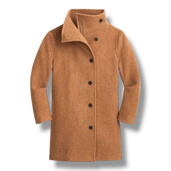 J Crew Coat 16 Brown Wool Blend Nello Gori Villa Italian Stadium‎ Cloth Camel - Picture 14 of 14